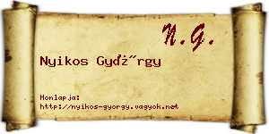 Nyikos György névjegykártya